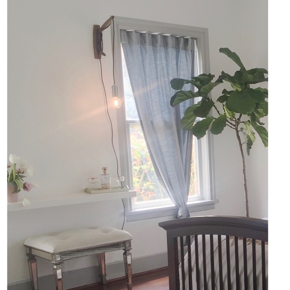 West Elm Luster Velvet Curtains - Dusty Blue - Picture 2 of 5